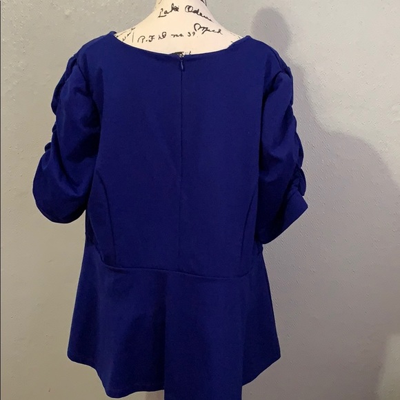 Royal Blue Peplum Blouse NWOT - Picture 4 of 5